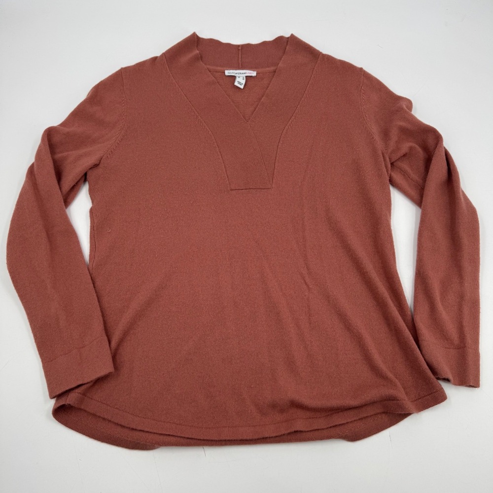 Isaac Mizrahi Live Tunic Top V-Neck Long Sleeve Knit Pullover‎ Sweater M